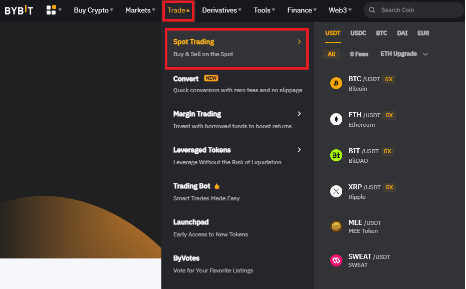 바이비트 현물거래 시작하는법